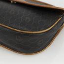 Christian Dior Honeycomb Canvas Shoulder Bag PVC Black Gold Auth ka2876-14