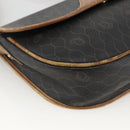 Christian Dior Honeycomb Canvas Shoulder Bag PVC Black Gold Auth ka2876-15