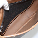 Christian Dior Honeycomb Canvas Shoulder Bag PVC Black Gold Auth ka2876-12