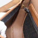 Christian Dior Honeycomb Canvas Shoulder Bag PVC Black Gold Auth ka2876-19
