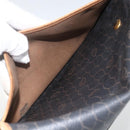 Christian Dior Honeycomb Canvas Shoulder Bag PVC Black Gold Auth ka2876-22