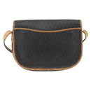 Christian Dior Honeycomb Canvas Shoulder Bag PVC Black Gold Auth ka2876-2