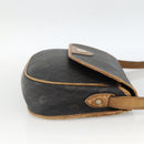 Christian Dior Honeycomb Canvas Shoulder Bag PVC Black Gold Auth ka2876-4