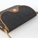 Christian Dior Honeycomb Canvas Shoulder Bag PVC Black Gold Auth ka2876-6