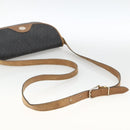 Christian Dior Honeycomb Canvas Shoulder Bag PVC Black Gold Auth ka2876-7
