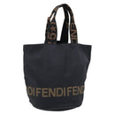 FENDI Tote Bag Canvas Black Auth ka2877-1