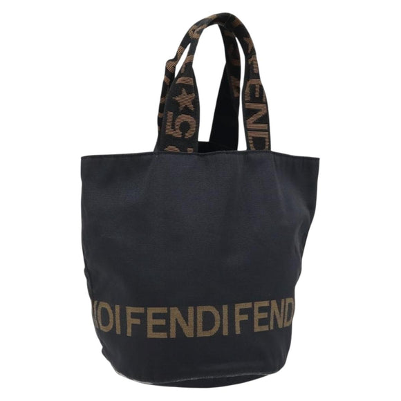 FENDI Tote Bag Canvas Black Auth ka2877