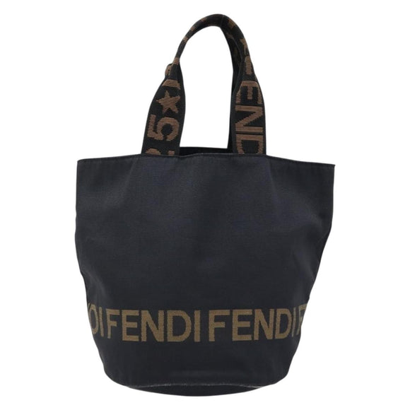 FENDI Tote Bag Canvas Black Auth ka2877