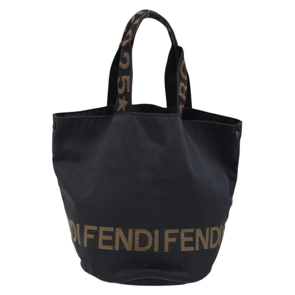 FENDI Tote Bag Canvas Black Auth ka2877