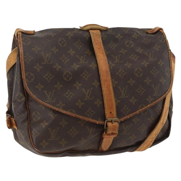 LOUIS VUITTON Monogram Saumur 35 Shoulder Bag M42254 LV Auth ka2882
