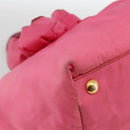 PRADA Hand Bag Nylon Pink Gold Auth ka2885-14