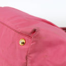 PRADA Hand Bag Nylon Pink Gold Auth ka2885-15