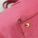 PRADA Hand Bag Nylon Pink Gold Auth ka2885-16