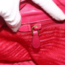 PRADA Hand Bag Nylon Pink Gold Auth ka2885-20