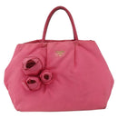 PRADA Hand Bag Nylon Pink Gold Auth ka2885-13