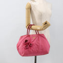 PRADA Hand Bag Nylon Pink Gold Auth ka2885-24