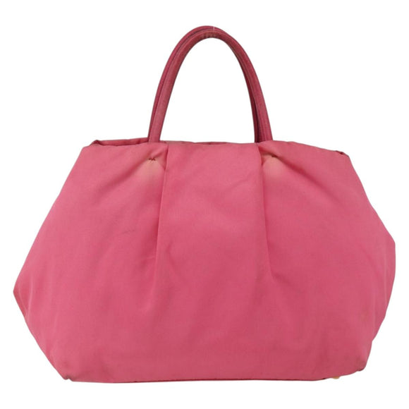 PRADA Hand Bag Nylon Pink Gold Auth ka2885