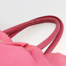 PRADA Hand Bag Nylon Pink Gold Auth ka2885-8