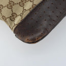 GUCCI GG Canvas Shoulder Bag Beige Silver 145857 Auth ka2886-11