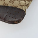 GUCCI GG Canvas Shoulder Bag Beige Silver 145857 Auth ka2886-12
