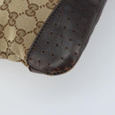 GUCCI GG Canvas Shoulder Bag Beige Silver 145857 Auth ka2886-13