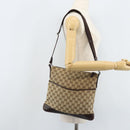 GUCCI GG Canvas Shoulder Bag Beige Silver 145857 Auth ka2886-23
