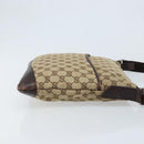 GUCCI GG Canvas Shoulder Bag Beige Silver 145857 Auth ka2886-4