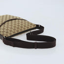 GUCCI GG Canvas Shoulder Bag Beige Silver 145857 Auth ka2886-7