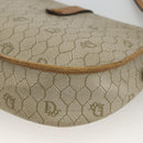 Christian Dior Honeycomb Canvas Shoulder Bag PVC Beige Gold Auth ka2888-16
