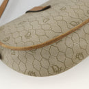 Christian Dior Honeycomb Canvas Shoulder Bag PVC Beige Gold Auth ka2888-9
