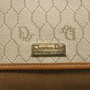 Christian Dior Honeycomb Canvas Shoulder Bag PVC Beige Gold Auth ka2888-18