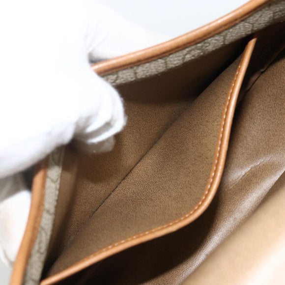 Christian Dior Honeycomb Canvas Shoulder Bag PVC Beige Gold Auth ka2888
