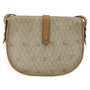 Christian Dior Honeycomb Canvas Shoulder Bag PVC Beige Gold Auth ka2888-2