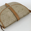 Christian Dior Honeycomb Canvas Shoulder Bag PVC Beige Gold Auth ka2888-6