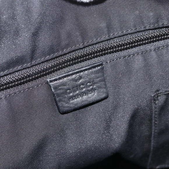 GUCCI Shoulder Bag Leather Black Silver 148476 Auth ka2890