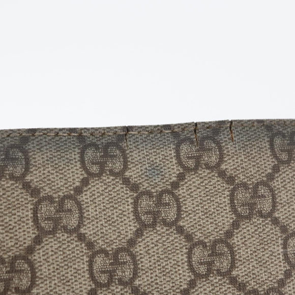 GUCCI GG Supreme Shoulder Bag PVC Beige Silver 92560 Auth ka2891