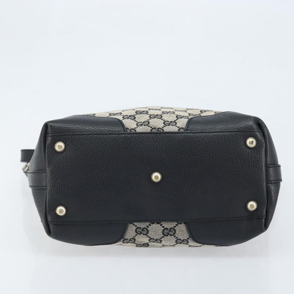 GUCCI GG Canvas Tote Bag Black Gold 272377 Auth ka2892