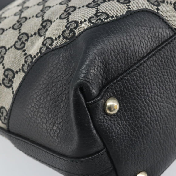 GUCCI GG Canvas Tote Bag Black Gold 272377 Auth ka2892