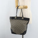 GUCCI GG Canvas Tote Bag Black Gold 272377 Auth ka2892-22
