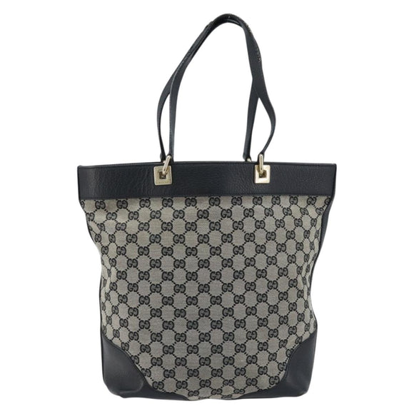 GUCCI GG Canvas Tote Bag Black Gold 272377 Auth ka2892