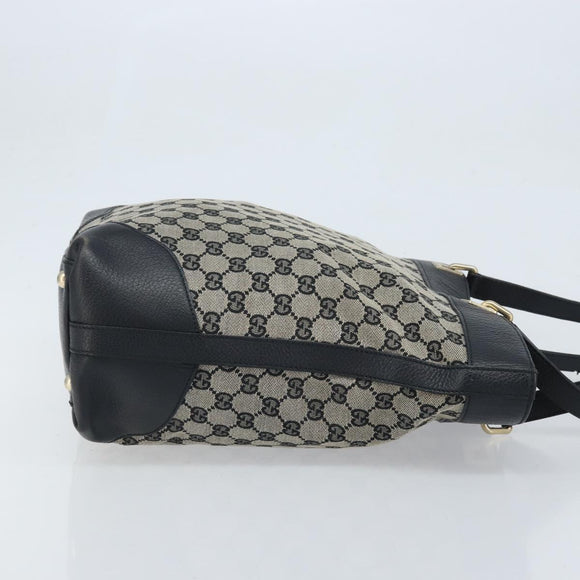 GUCCI GG Canvas Tote Bag Black Gold 272377 Auth ka2892