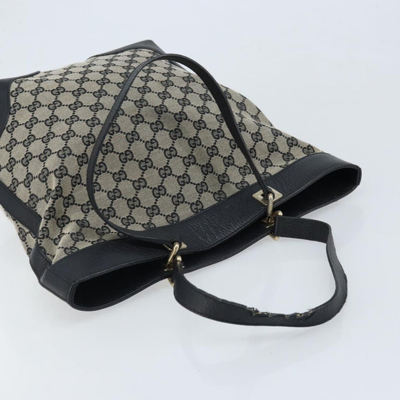 GUCCI GG Canvas Tote Bag Black Gold 272377 Auth ka2892