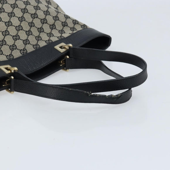 GUCCI GG Canvas Tote Bag Black Gold 272377 Auth ka2892