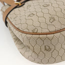 Christian Dior Honeycomb Canvas Shoulder Bag PVC Beige Gold Auth ka2895-14