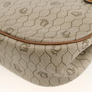 Christian Dior Honeycomb Canvas Shoulder Bag PVC Beige Gold Auth ka2895-15
