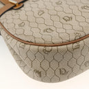 Christian Dior Honeycomb Canvas Shoulder Bag PVC Beige Gold Auth ka2895-16