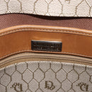 Christian Dior Honeycomb Canvas Shoulder Bag PVC Beige Gold Auth ka2895-11