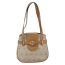 Christian Dior Honeycomb Canvas Shoulder Bag PVC Beige Gold Auth ka2895-13