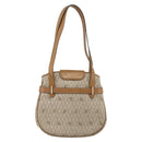 Christian Dior Honeycomb Canvas Shoulder Bag PVC Beige Gold Auth ka2895-2