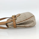 Christian Dior Honeycomb Canvas Shoulder Bag PVC Beige Gold Auth ka2895-3